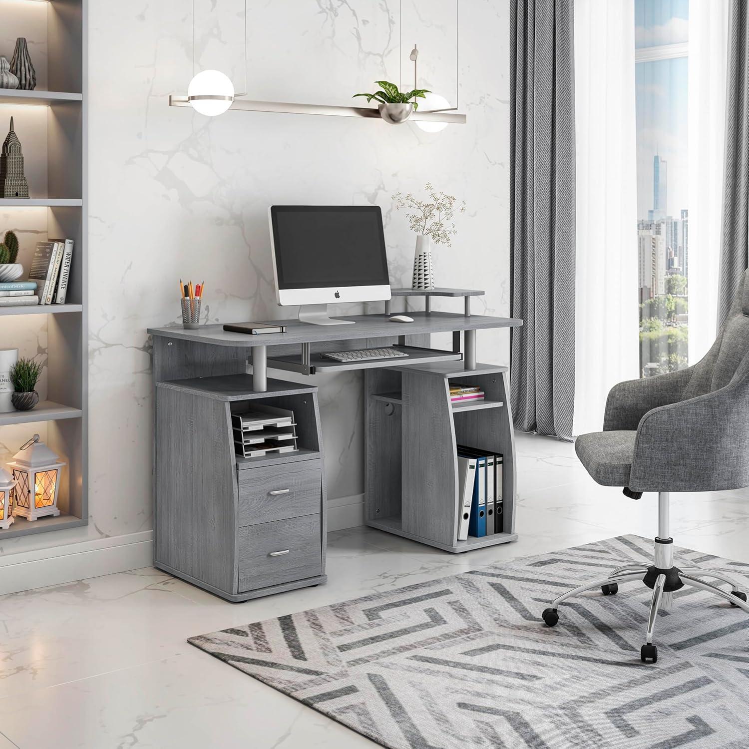 Hokku Designs Techni Mobili Complete Computer Workstation Desk With Storage