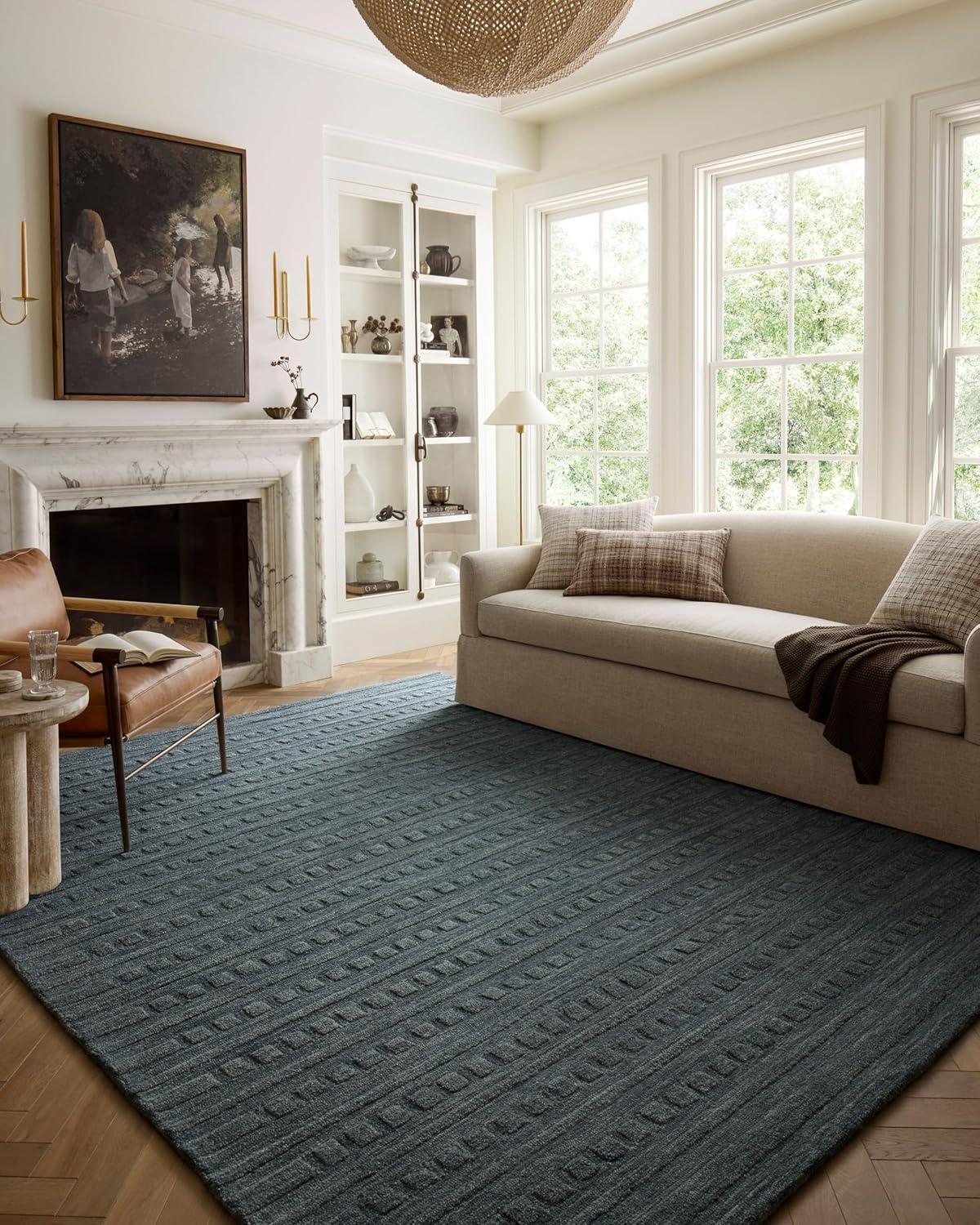 Bradley III Hand-Tufted Wool Rug by Chris Loves Julia x Loloi - Teal / 9'3" x 13'
