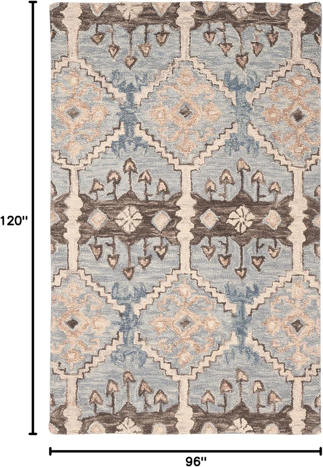 Aspen APN512 Hand Tufted Area Rug - Light Blue/Cream - 8' X 10' - Safavieh.