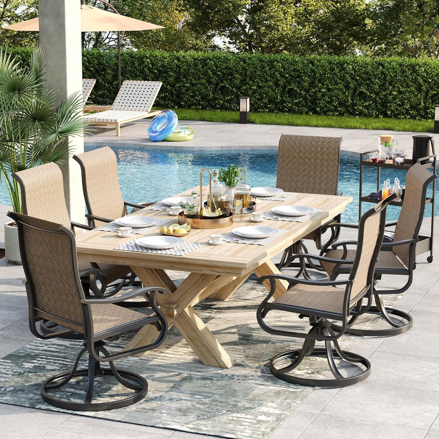 Joclynn Swivel Patio Dining Armchair