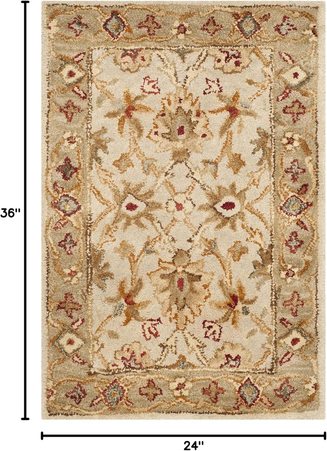 Antiquity AT816 Hand Tufted Indoor Accent Rug - Grey Beige/Sage - 2'x3' - Safavieh