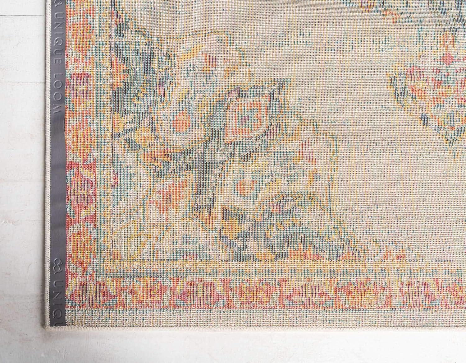Unique Loom Penrose Collection Area Rug - Alexis (8' Square Ivory/Blue)
