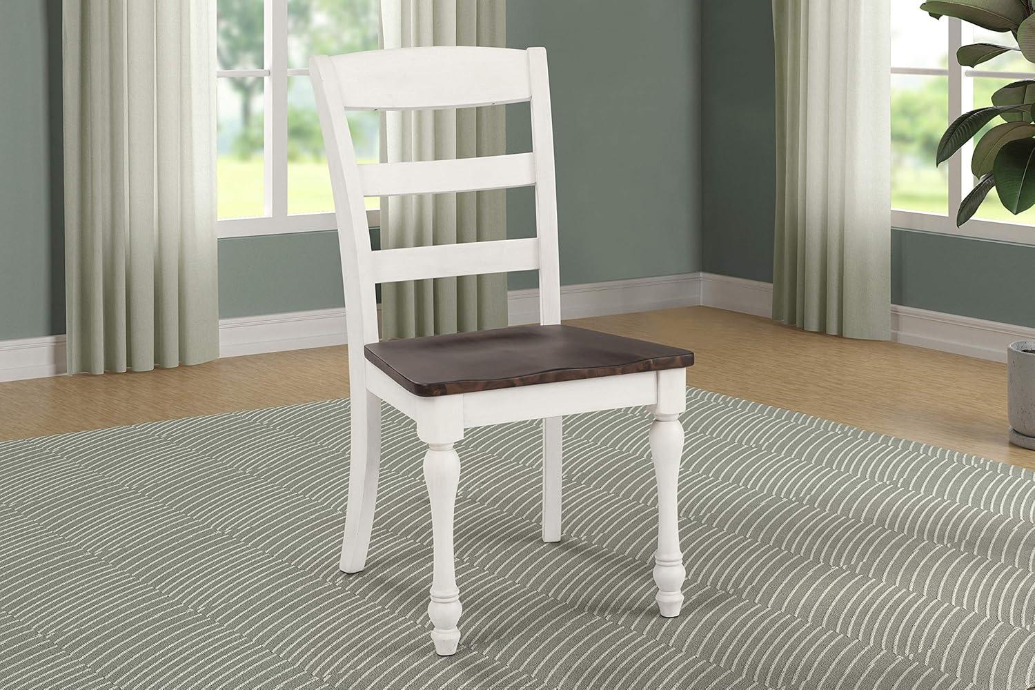 Madelyn High Ladderback White Wood Side Chair