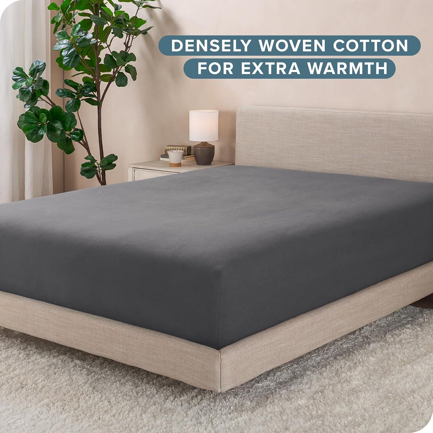 Bare Home Flannel Machine Woven Fitted Sheet