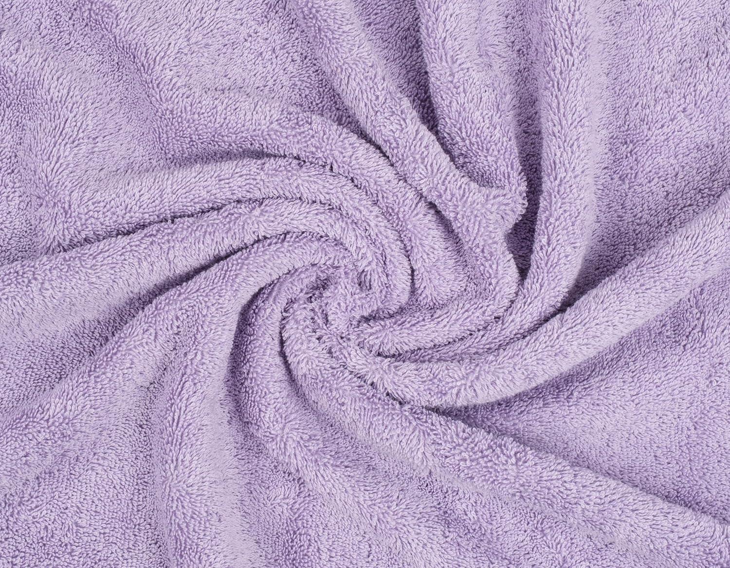 American Soft Linen 6 Piece Towel Set, 100% Cotton Bath Towels for Bathroom, Lilac
