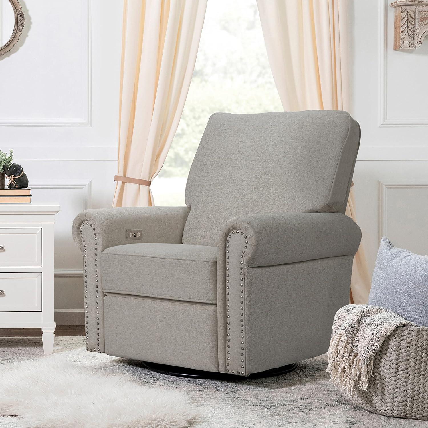 Namesake Linden Electronic Recliner and Swivel Glider in Eco-Performance Fabric with USB port & Reviews | Birch Lane