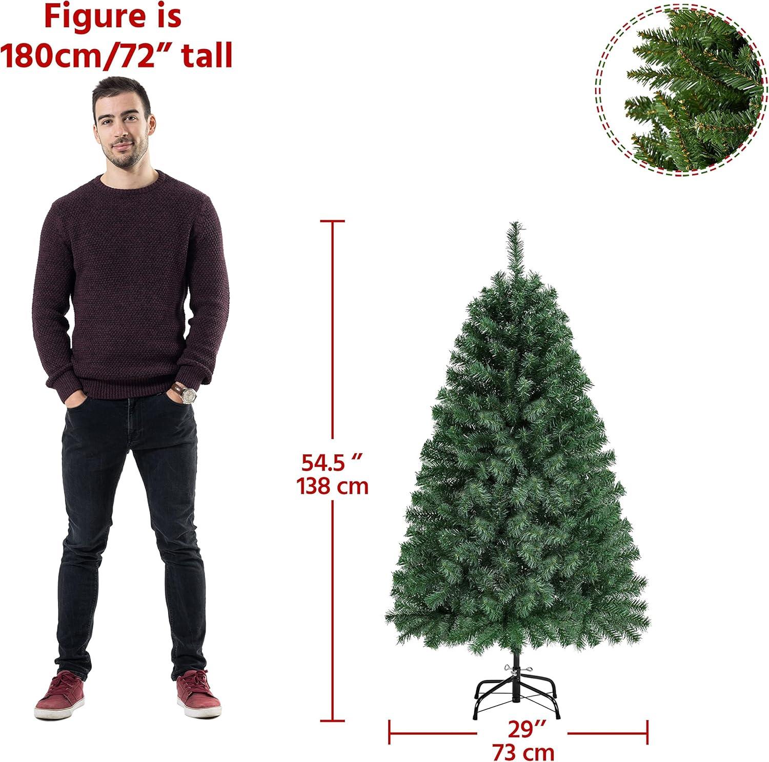 Yaheetech 4.5Ft/6Ft/7.5Ft/9Ft Hinged Spruce Artificial Christmas Tree Holiday Decoration with PVC Tips