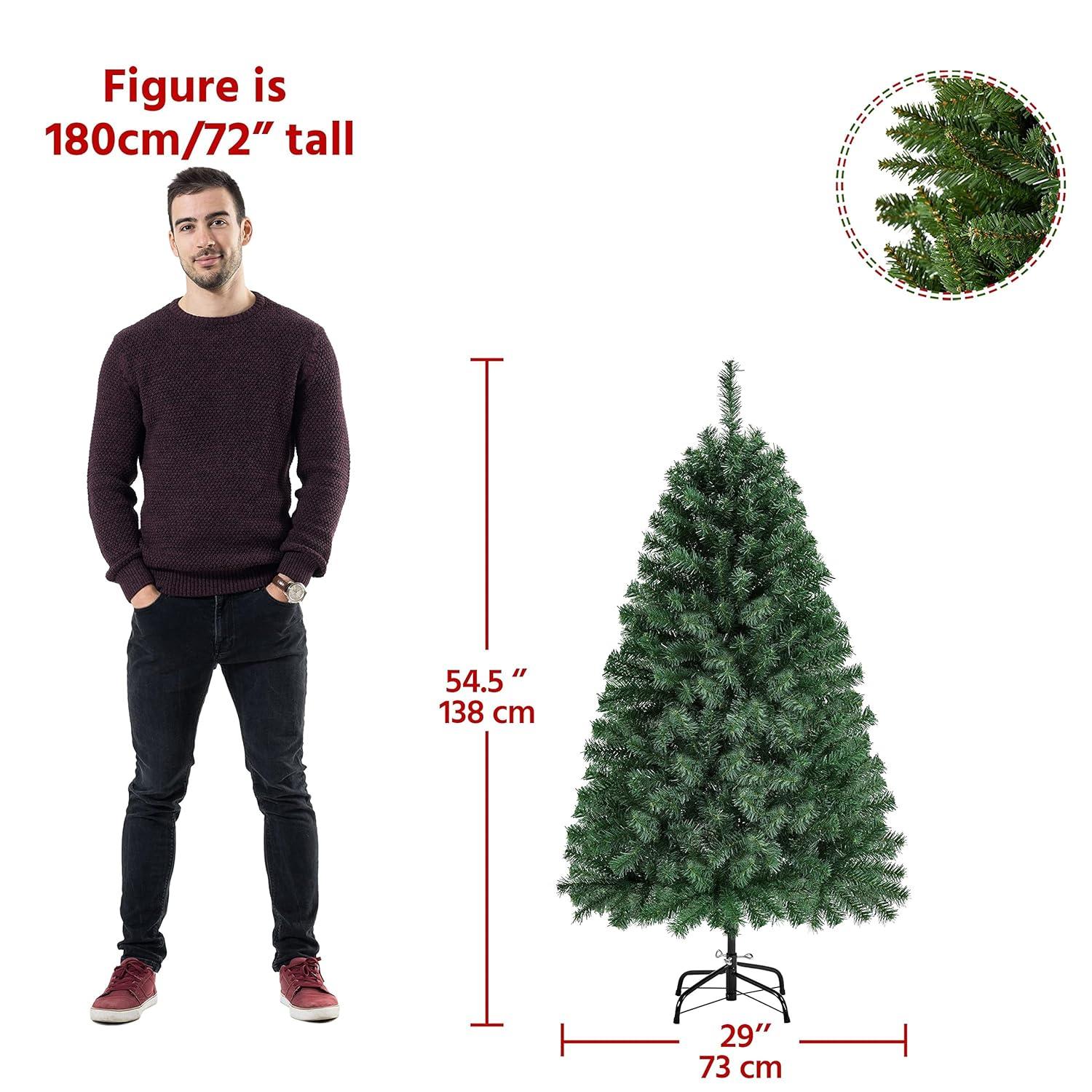 Yaheetech 4.5ft Hinged Spruce Artificial Christmas Tree Holiday Decoration with PVC Tips, Green