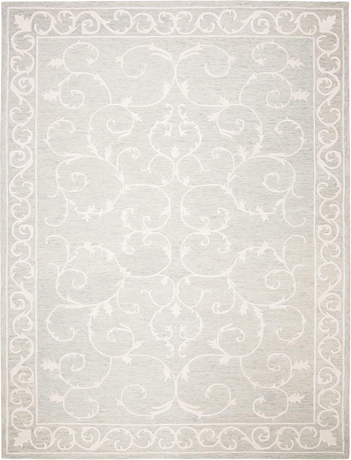 Ivory Hand-Tufted Wool 10' x 14' Rectangular Area Rug