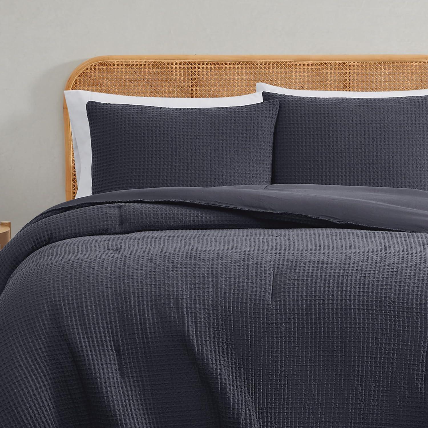 Truly Soft Textured Waffle Weave Comforter Set