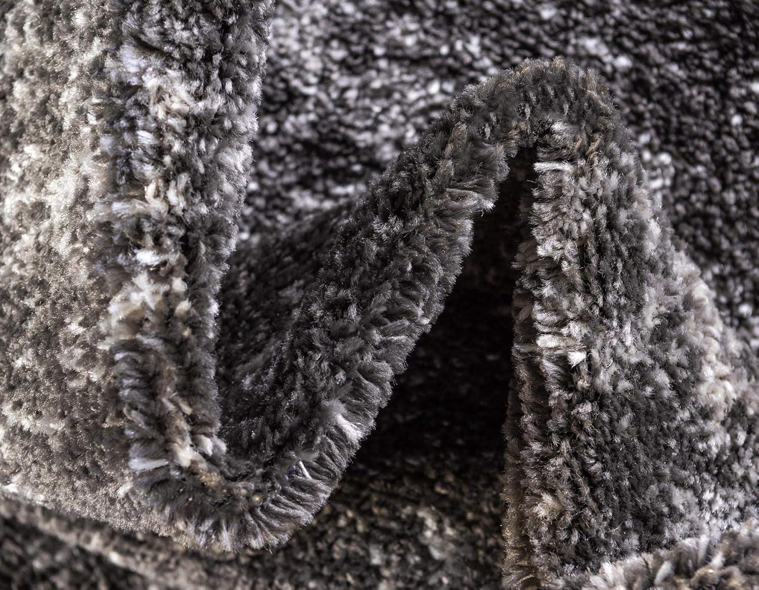 Unique Loom Bromley Collection Area Rug - Wells (3' Round Dark Gray/Gray)