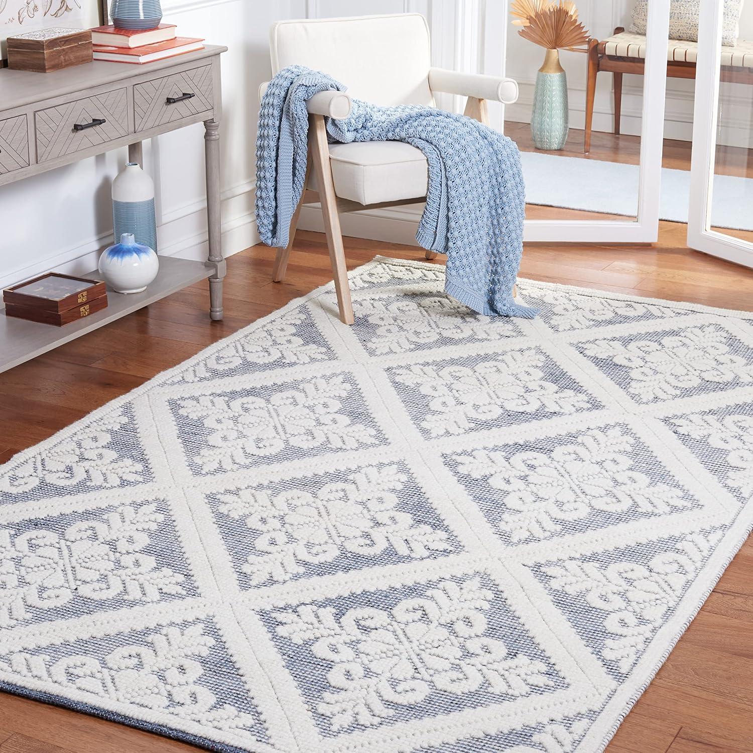 Vermont VRM306 Hand Woven Area Rug - Ivory/Grey - 5'x8' - Safavieh.