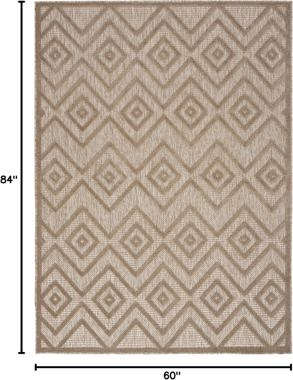 Nourison Versatile Solid Diamond Indoor Outdoor Flatweave Area Rug