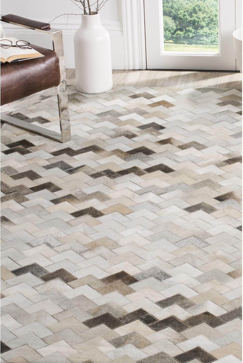 Studio Leather STL183 Hand Woven Area Rug - Grey - 5'x8' - Safavieh.