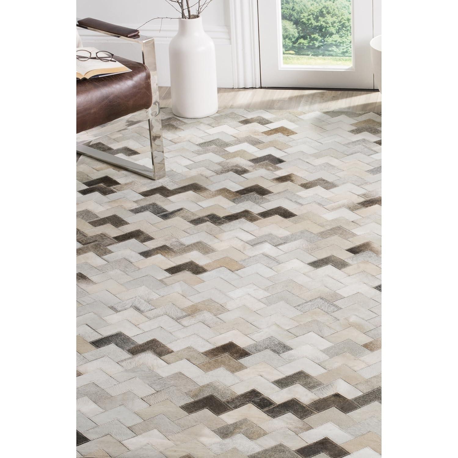 Studio Leather STL183 Hand Woven Area Rug - Grey - 5'x8' - Safavieh.