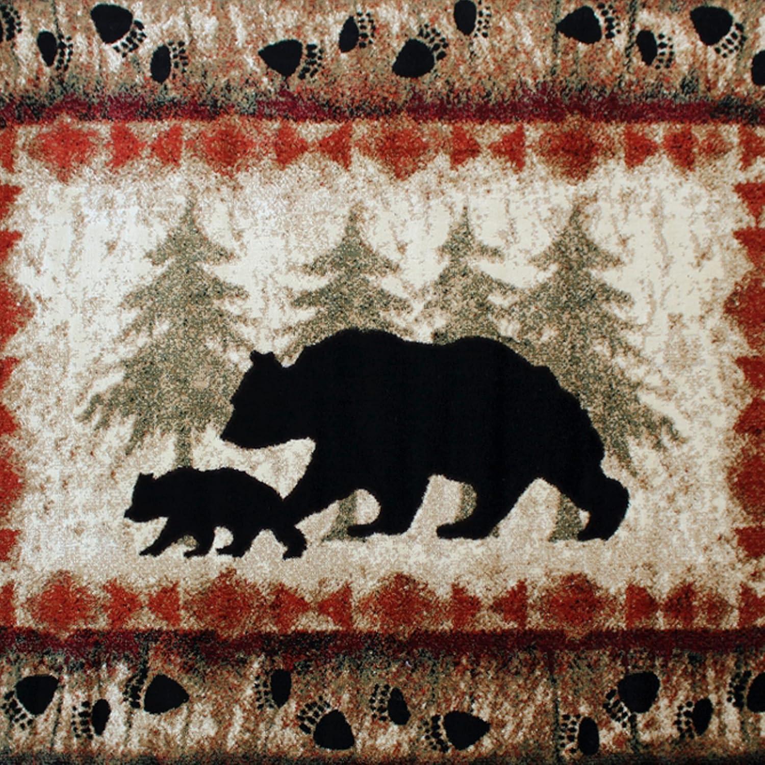 Flash Furniture Ursus Rectangular Rustic Green, Black, Beige, Brown Area Rug, 4' x 5'