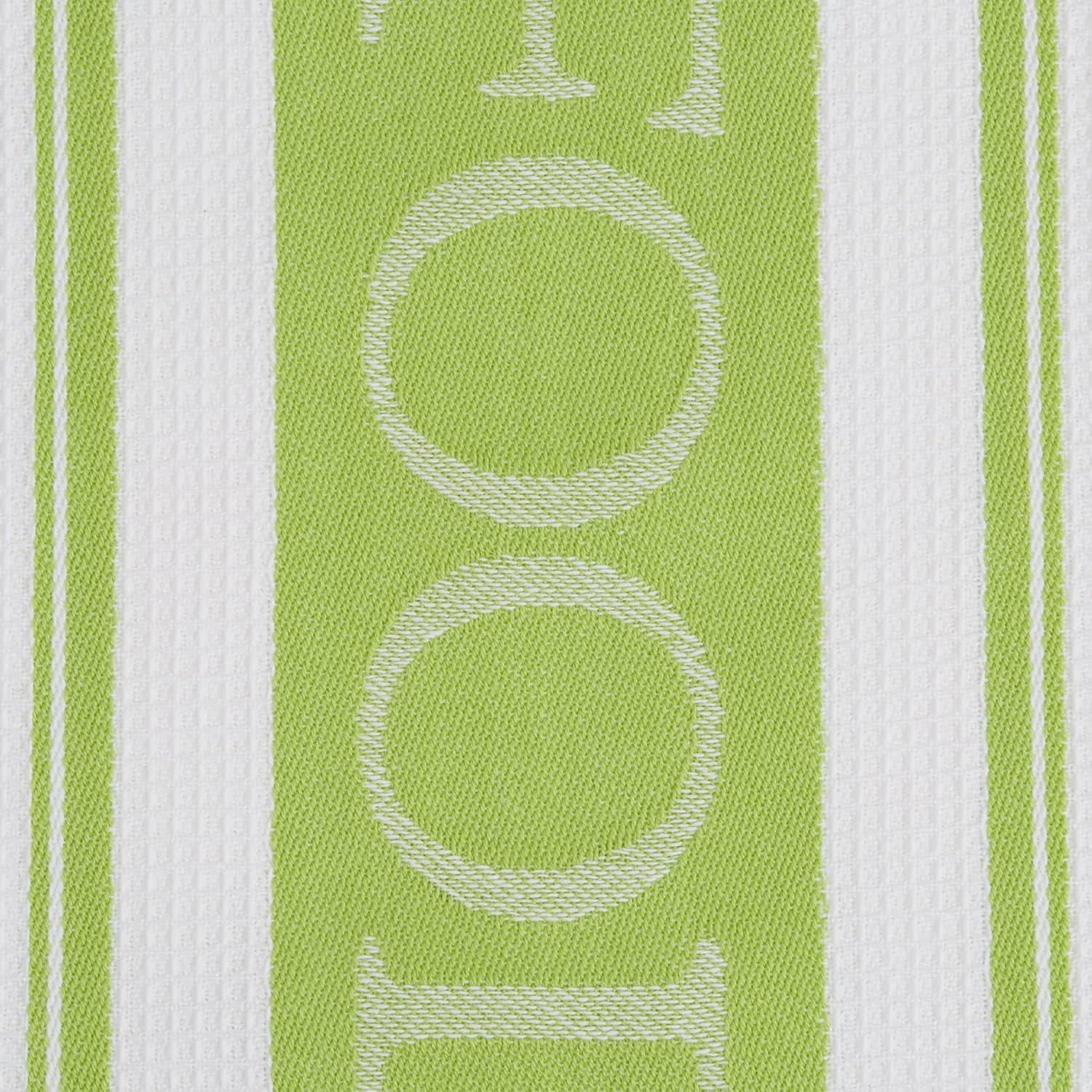 DII Cotton Assorted Foodie Dishtowel and Dishcloth in Lime Green (Set of 5)