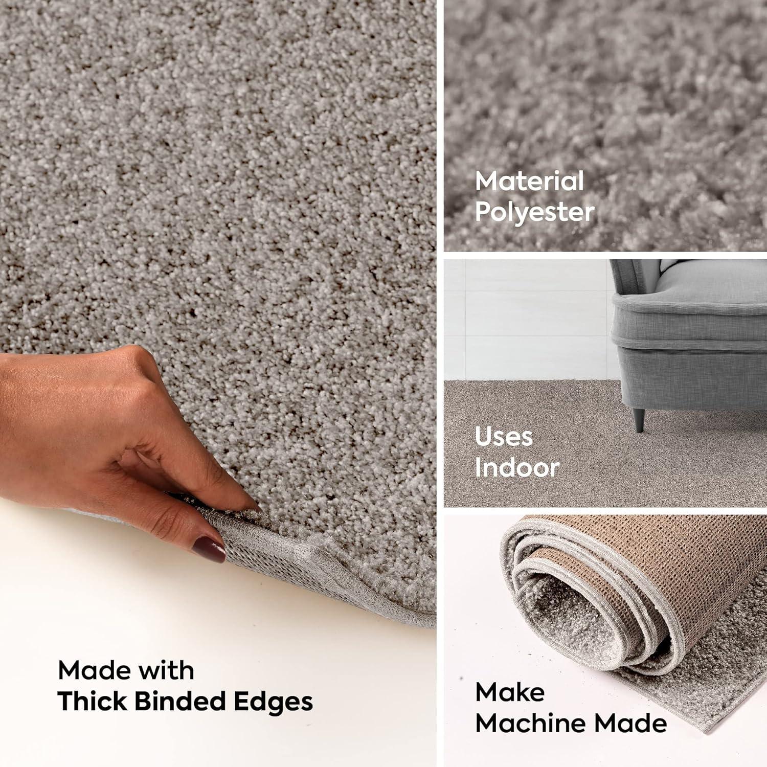 Furnish My Place Modern Plush Pet and Kids Friendly Solid Color Rust Area Rugs, Stain & Fade Resistance, Made in USA, Perfect for Living Room, Dining Room, Bedroom, Playroom and Kidsroom, Event, Wedding Rug