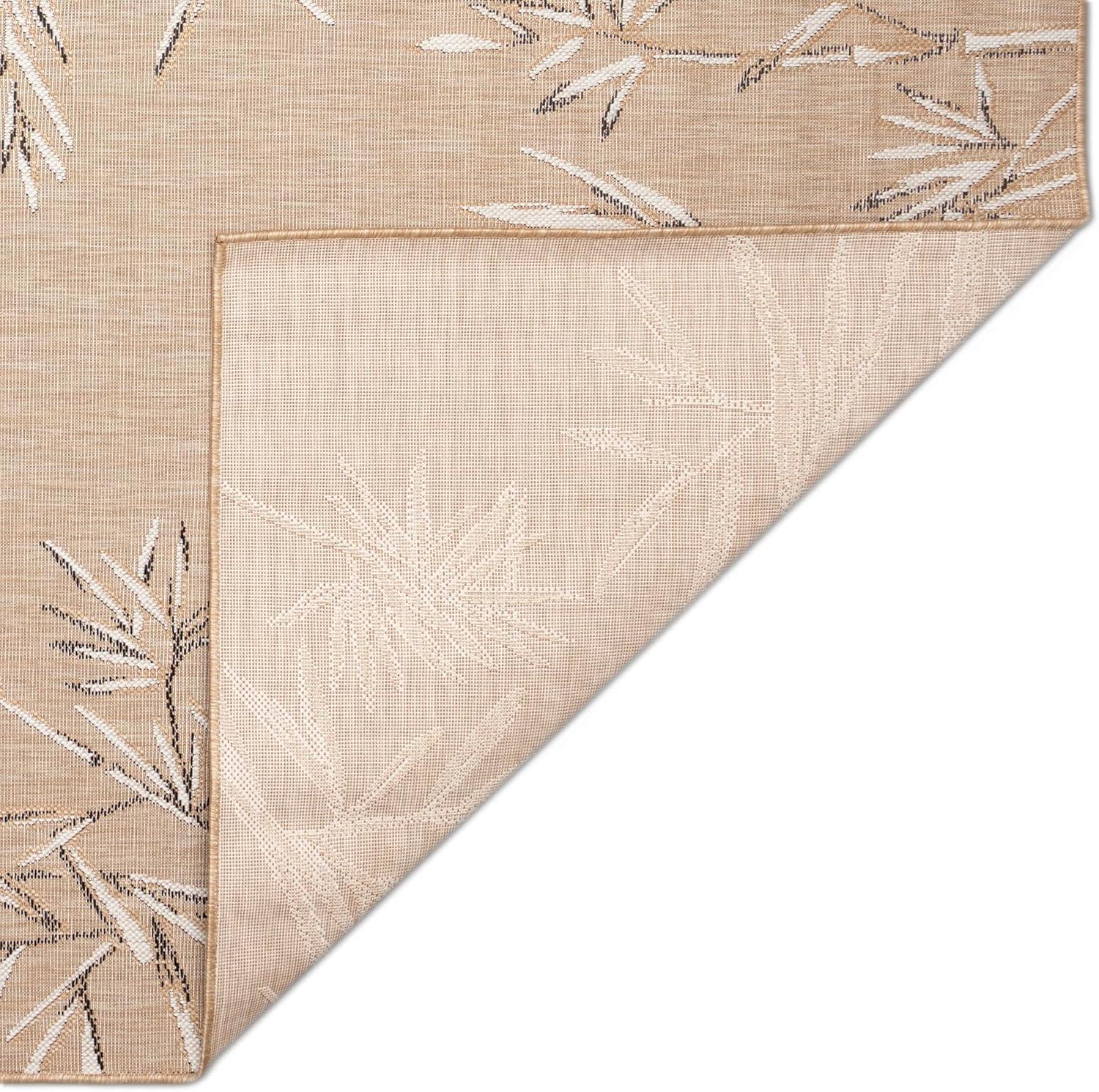 Liora Manne Carmel Bamboo Border Indoor/Outdoor Rug Sand 6'6" x 9'4"