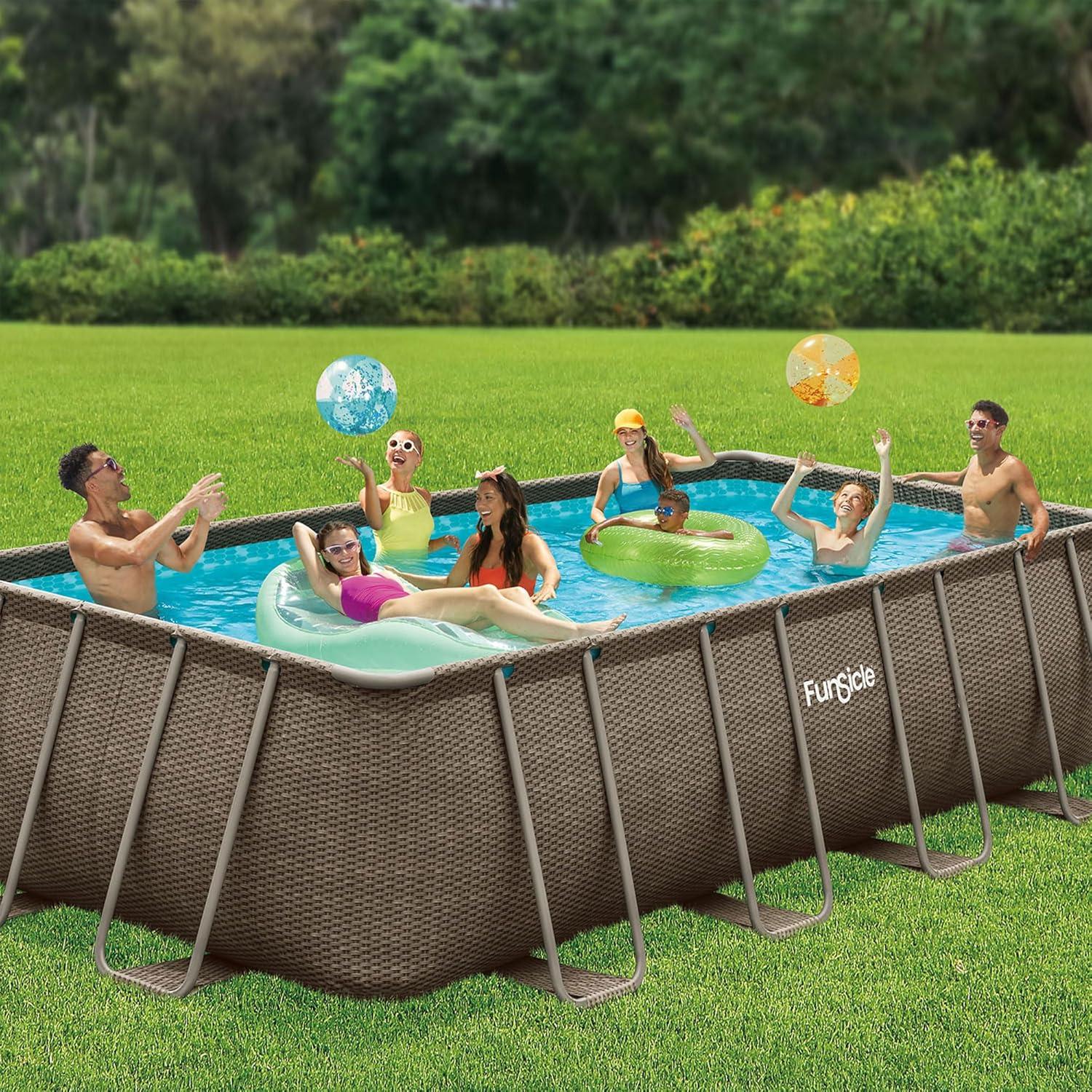 Funsicle 18' x 52" Oasis Rectangular Above Ground Swimming Pool, Brown