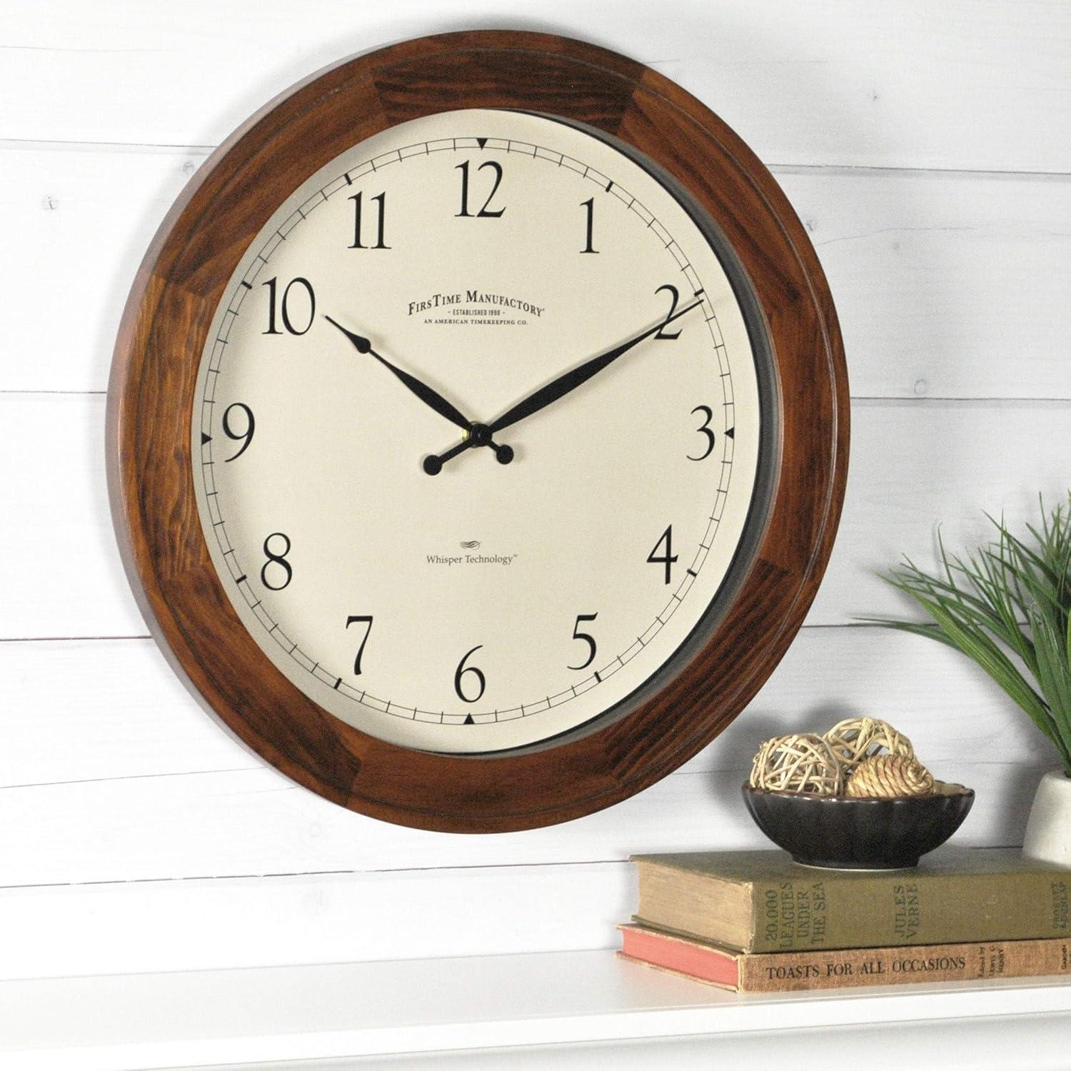 FirsTime & Co. Brown Garrison Whisper Wall Clock, Traditional, Analog, 16 x 2 x 16 in