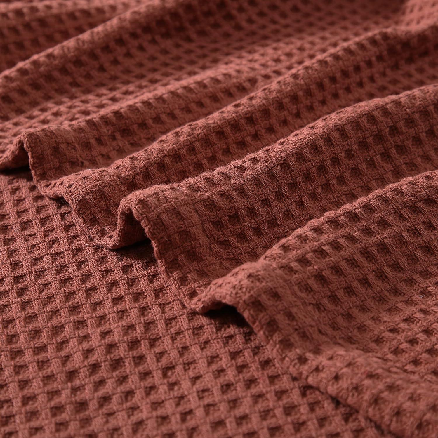 Eddie Bauer Solid Waffle Brown Twin Blanket