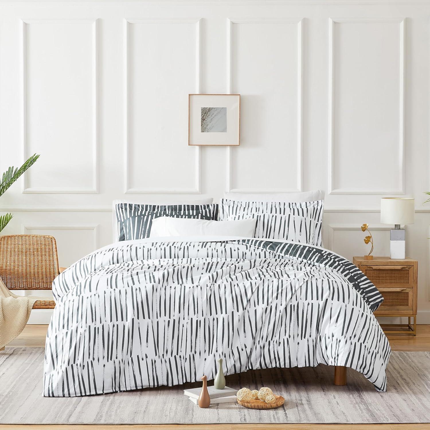 Southshore Fine Living, Inc. Spirit Collection Oversized King Duvet Cover Set, Printed Duvet Cover 3-Piece, Two Matching Shams (108 in Wide x 98 in Long), Charcoal, King/California King