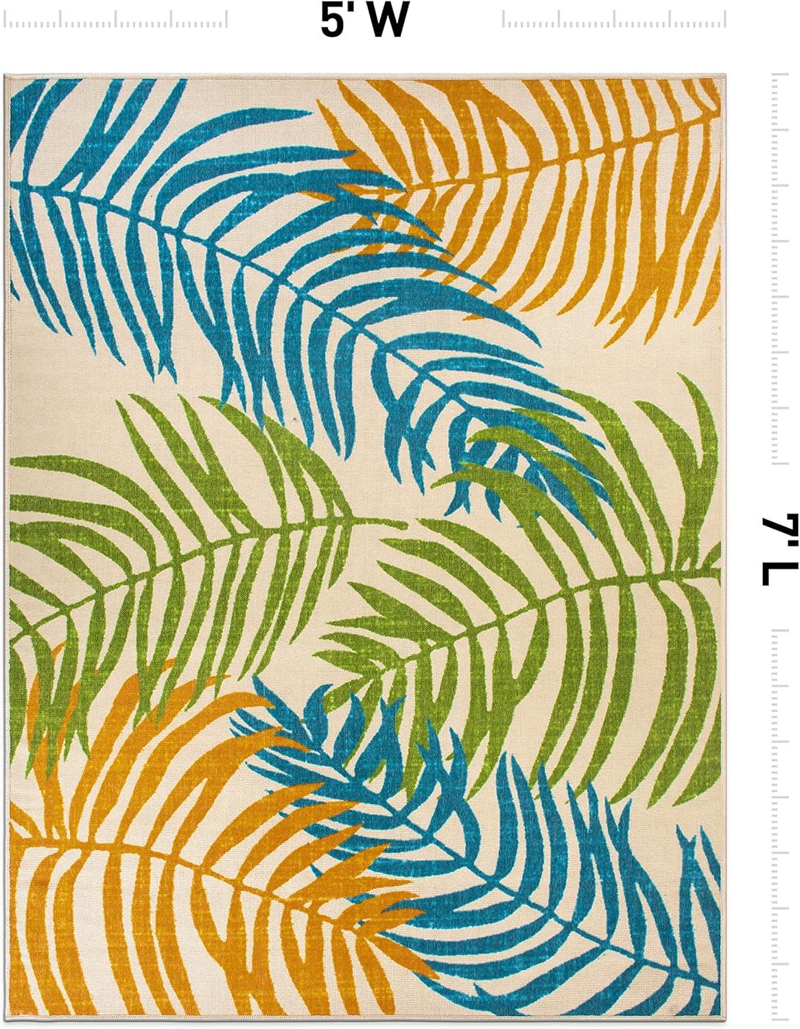 World Rug Gallery Floral Leaves Flatweave Indoor/Outdoor Area Rug