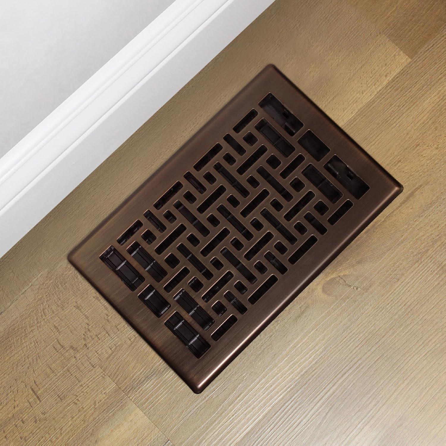 Decor Grates AJH610-RB Oriental Floor Register, 6-Inch by 10-Inch, Rubbed Bronze