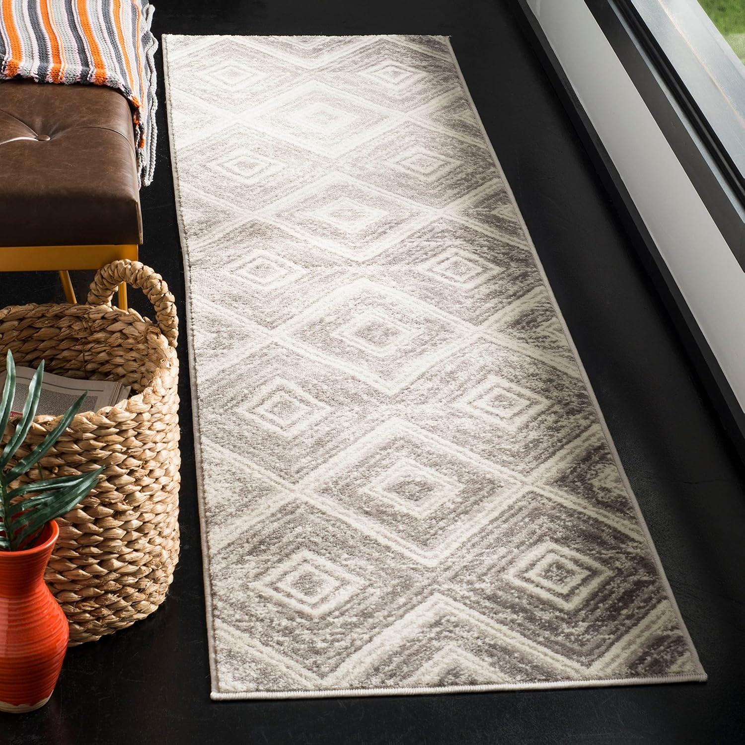 Skyler Geometric Silver Synthetic 9' x 12' Area Rug