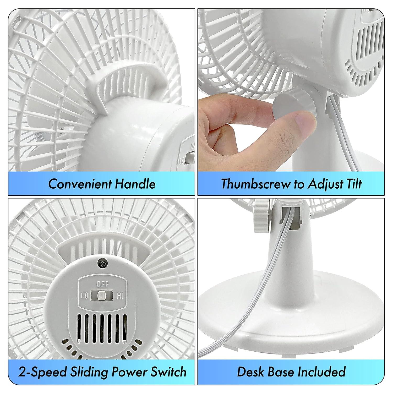 Comfort Zone 6 Inch Table Fan