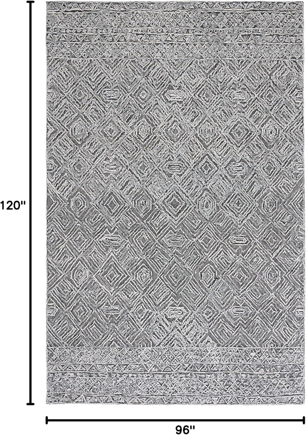 Textural TXT201 Hand Tufted Indoor Area Rug - Black/Ivory - 8'x10' - Safavieh