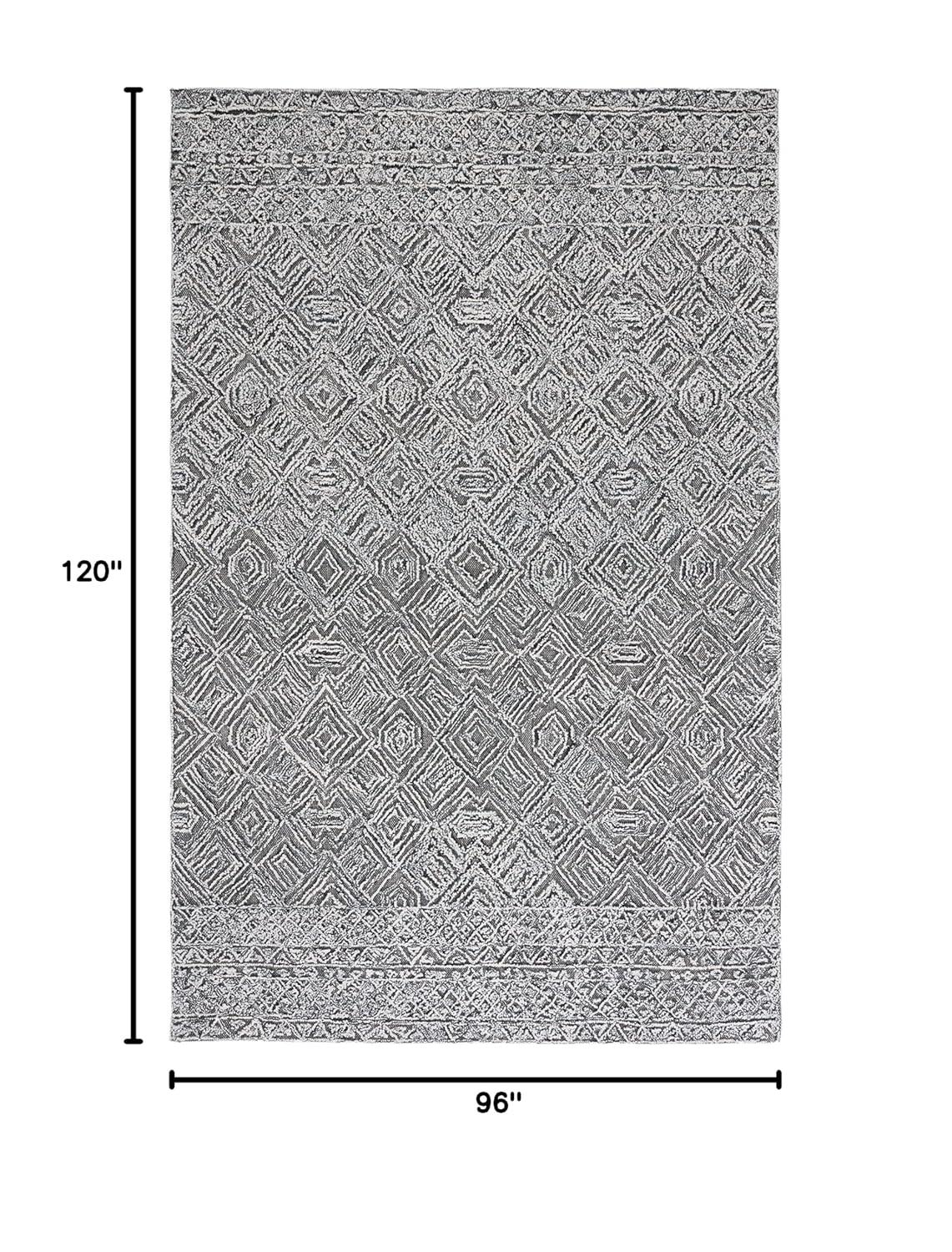 Textural TXT201 Hand Tufted Indoor Area Rug - Black/Ivory - 8'x10' - Safavieh