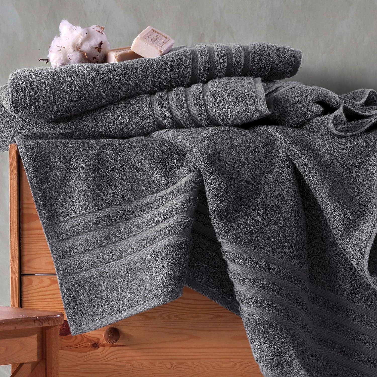 Jumbo Large Bath Sheets Towels 2 Pack Soft and Absorbent, 100% Cotton Towels (Sea Salt, Bath Sheet)