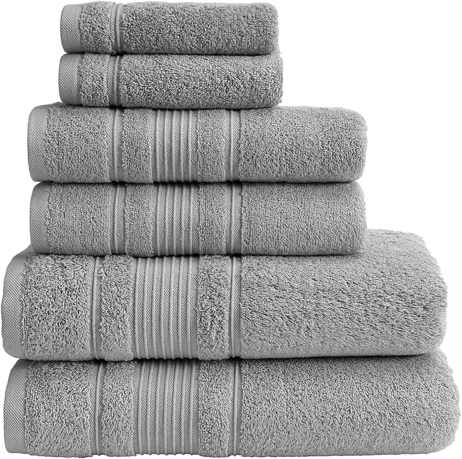 2-Piece Bath Towels Set for Bathroom, Spa & Hotel Quality | 100% Cotton Turkish Towels | Absorbent, Soft, and Eco-Friendly (Gray)