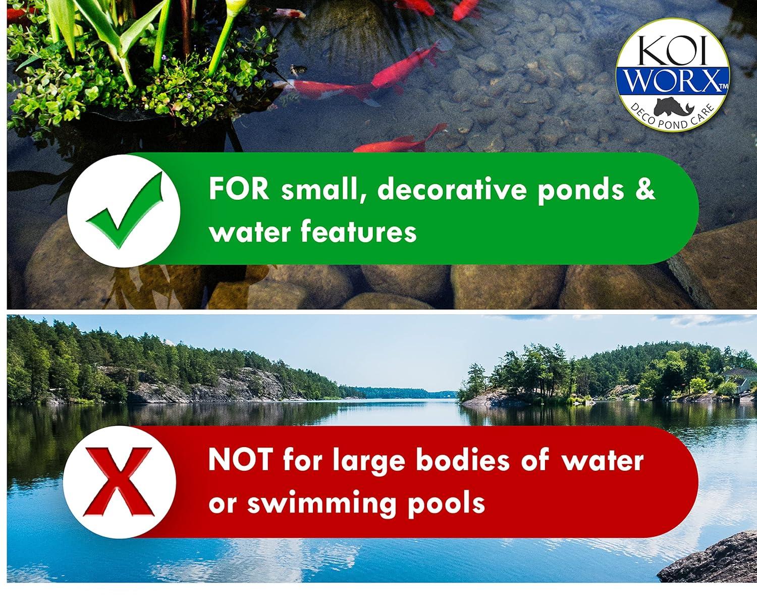 KoiWorx Blue Dye - Ornamental and Decorative Pond Dye, Water Features and Fountains, Safe for Koi - 16oz