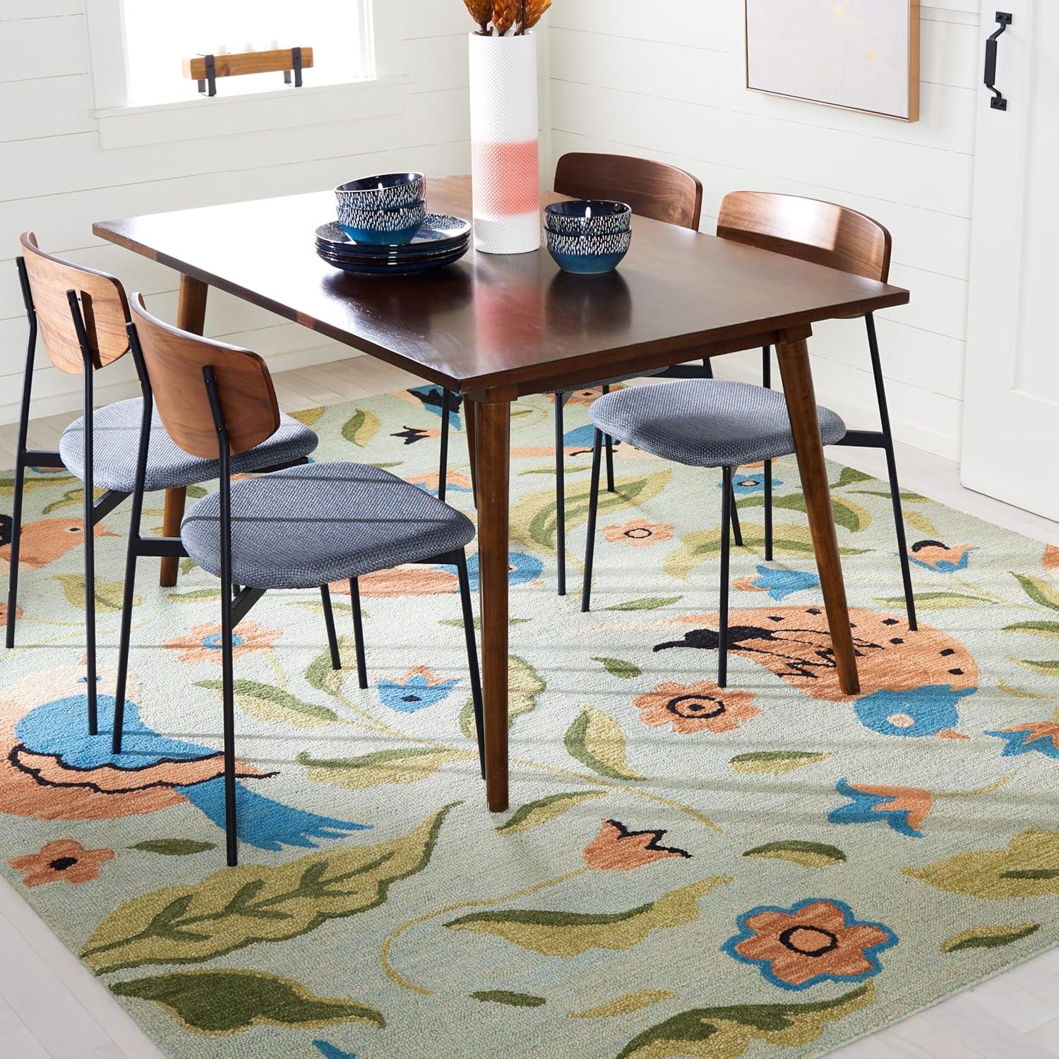 Blossom BLM676 Hand Hooked Area Rug - Sage/Multi - 8'9"x12' - Safavieh.