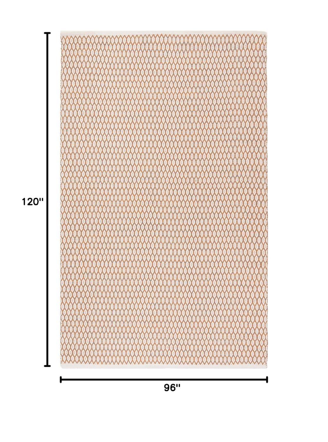 SAFAVIEH Montauk Crystal Geometric Cotton Area Rug, Orange/Ivory, 8' x 10'