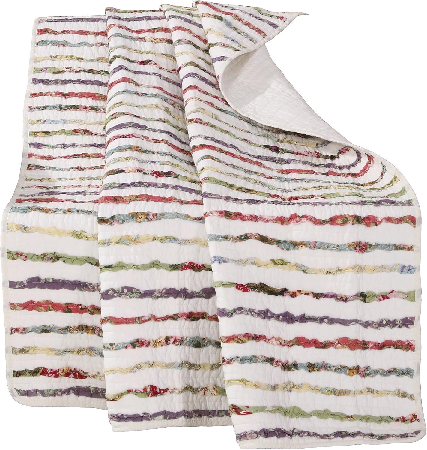 Bella Ruffle 100% Cotton Quilted Throw