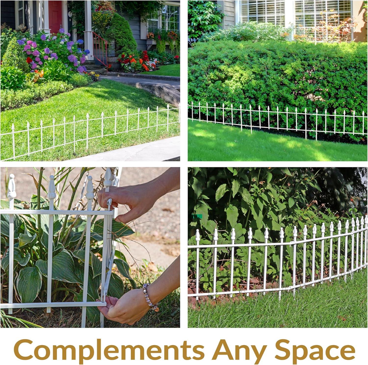 18" x 22" Iron Decorative Garden Fence Panels (Set of 5)