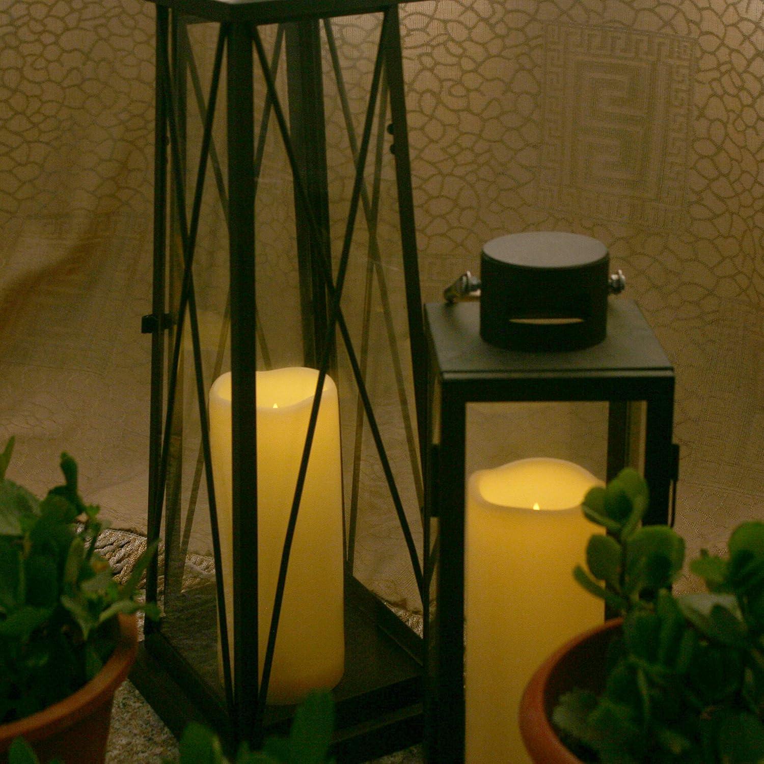 Waterproof Outdoor Flameless Pillar Candle with Timer Battery Operated Electric LED Candle Set for Gift Home Décor Party Wedding Supplies Garden Halloween Christmas Decoration, 1 Pack, 3” x 8”