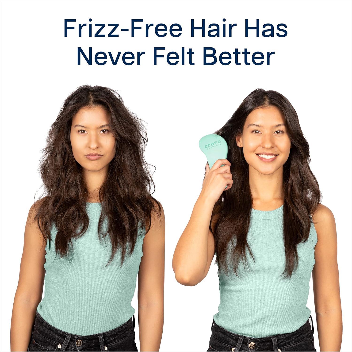 Glide Thru Detangling Brush by Crave Naturals - Tangle-Free Hairbrush for Curly and Straight Hair - Gentle Detangler for Kids, Teens, and Adults - Wet and Dry Hair Care - Travel-Friendly, Turquoise