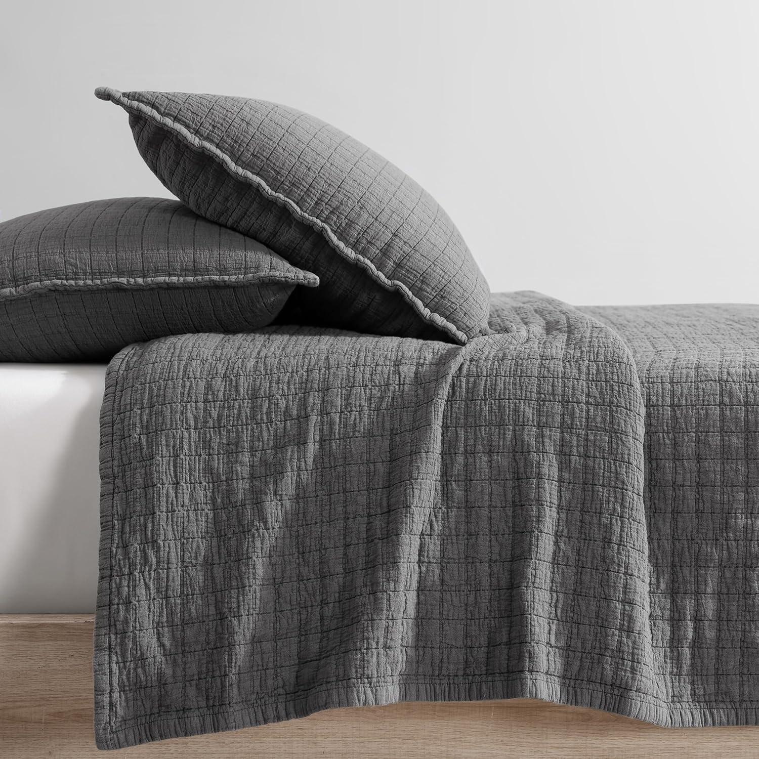 Calvin Klein Essential Garment Washed Solid Cotton Sham Set (Set of 2)