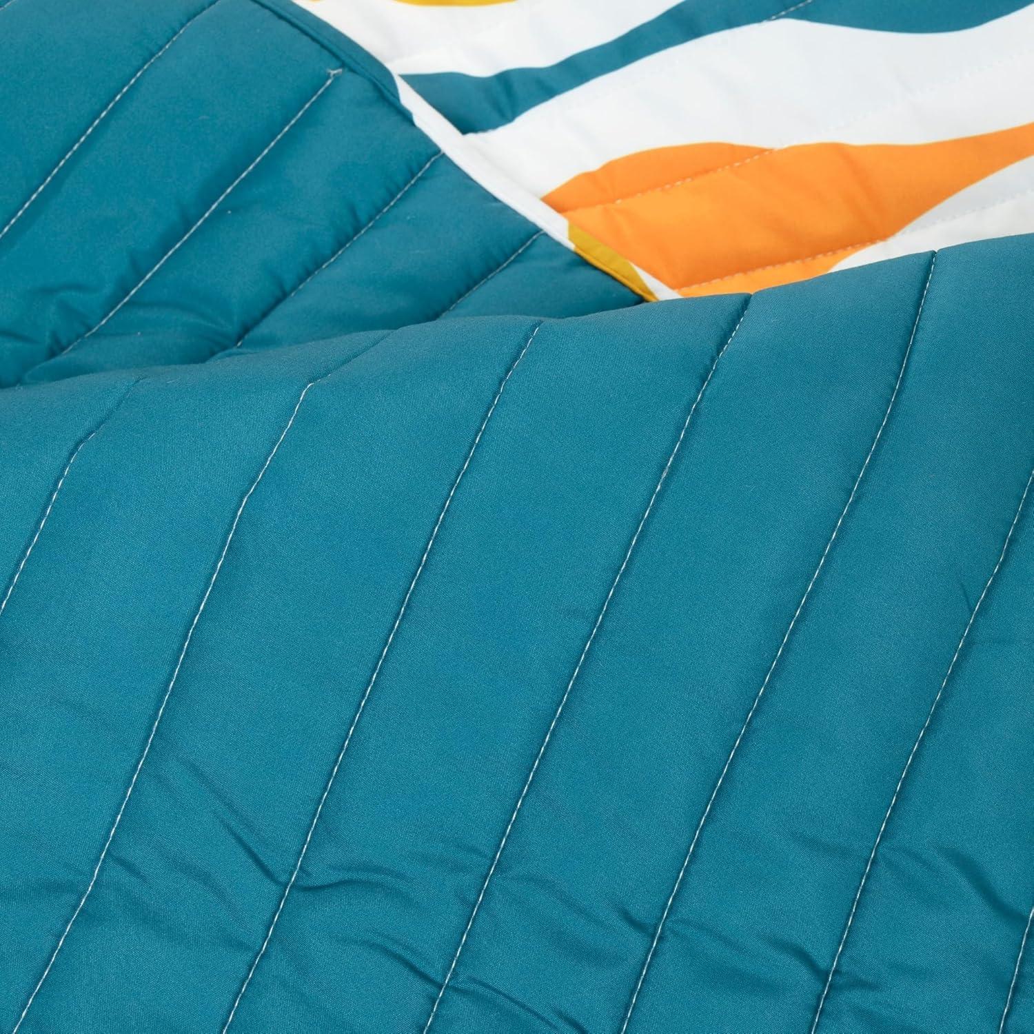 Mid Century Geo Microfiber 3 Piece Quilt Set