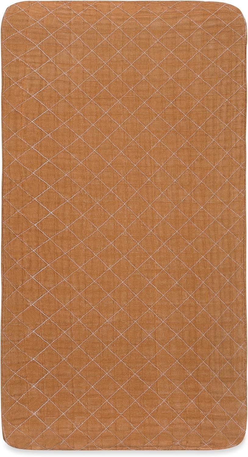 Burnt Sienna Quilted Muslin Changing Pad Cover