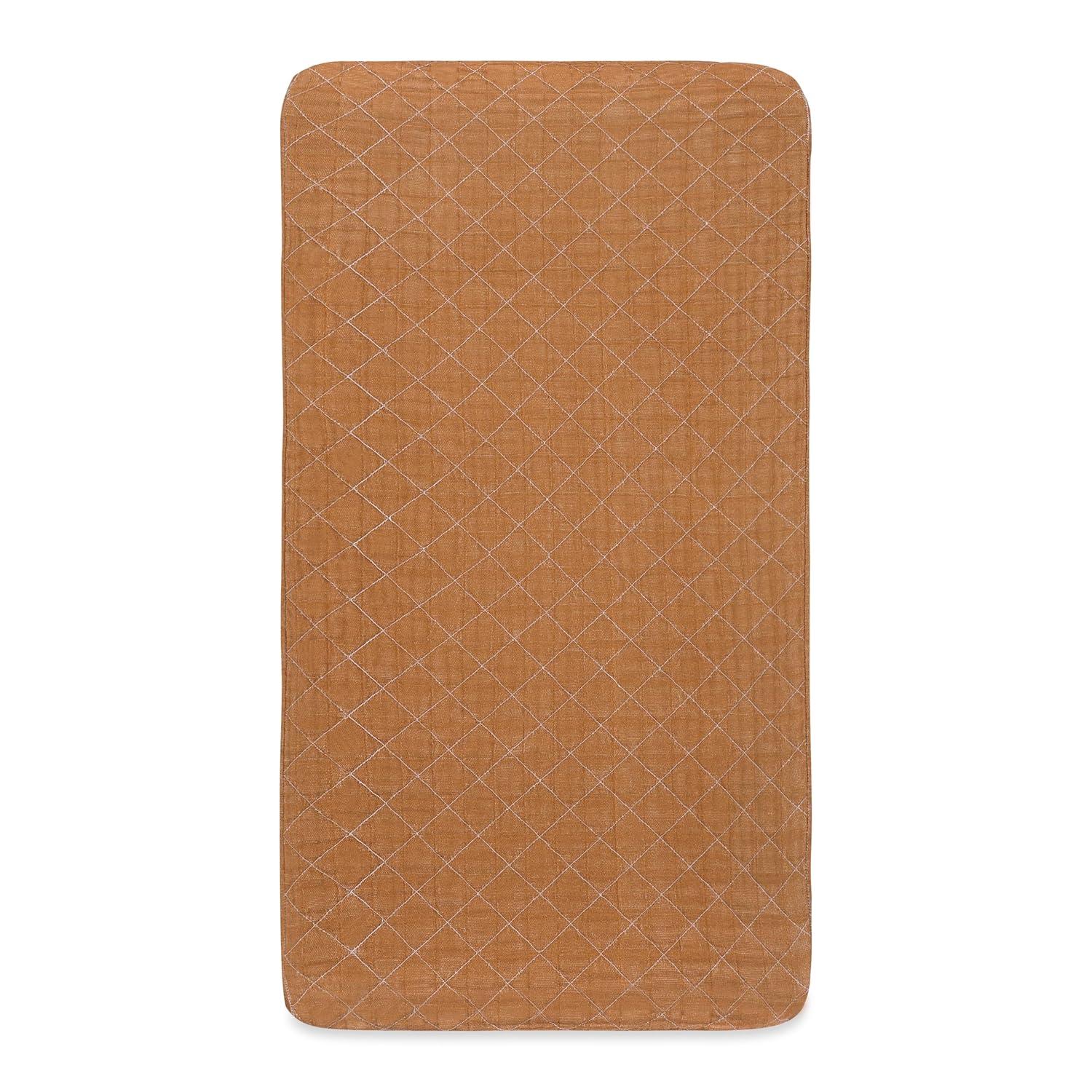 Burnt Sienna Quilted Muslin Changing Pad Cover