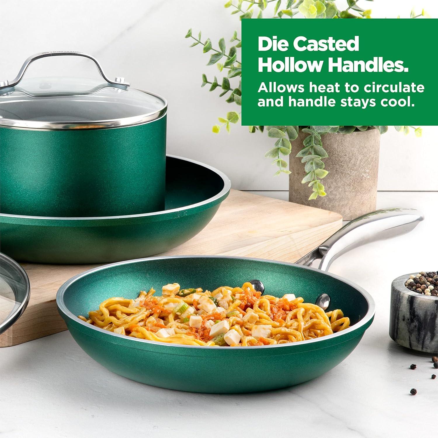 Granitestone Blue 20 Piece Aluminum Non Stick Cookware & Bakeware Set with Ultra Nonstick Surface, Oven & Dishwasher Safe