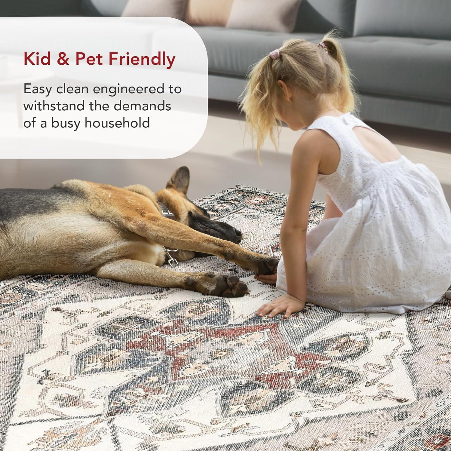nuLOOM Mali Machine Washable Traditional Medallion Ultra Thin Accent Rug, 2' x 3', Ivory