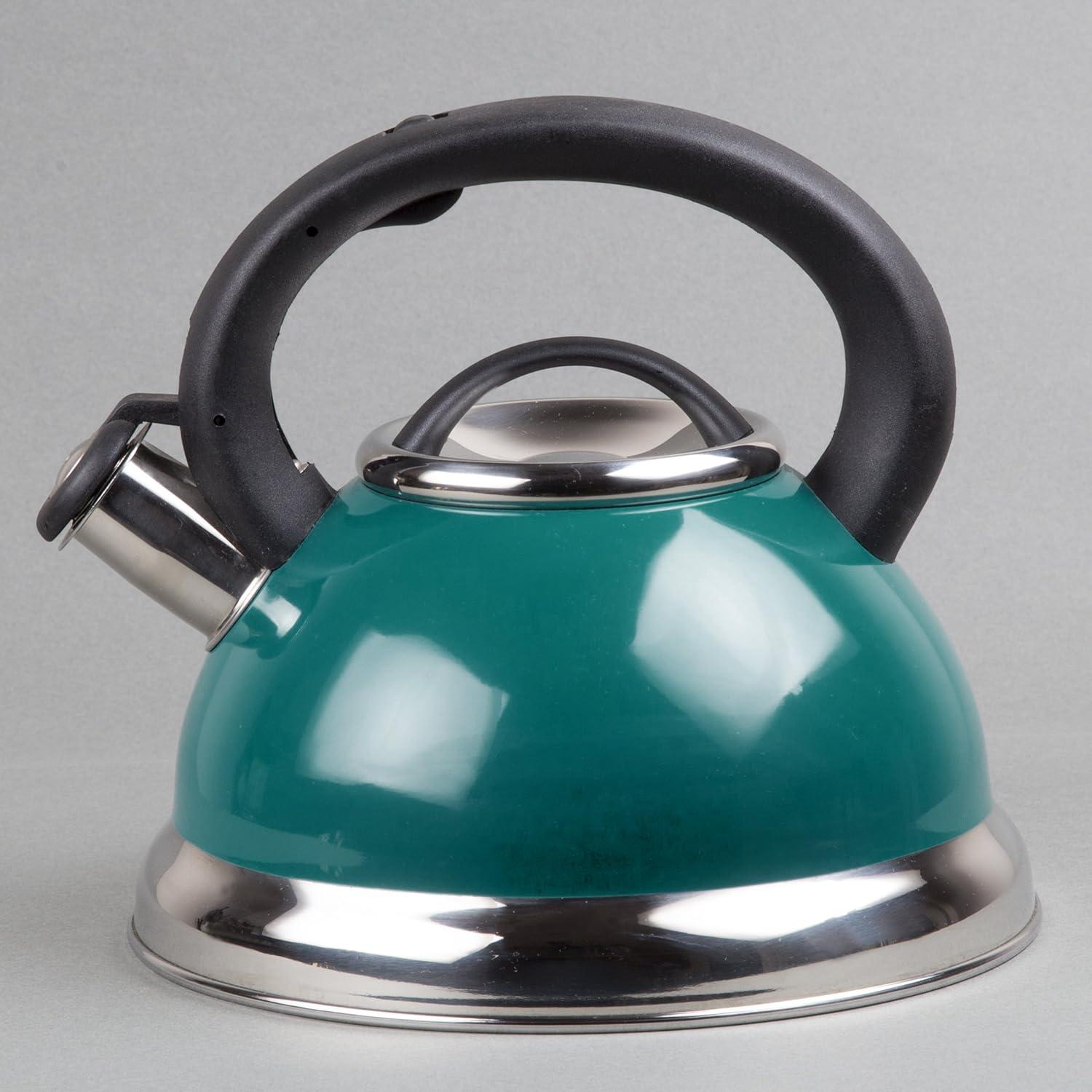 Creative Home Alexa 3.0 Qt. Stainless Steel Whistling Tea Kettle, Aqua