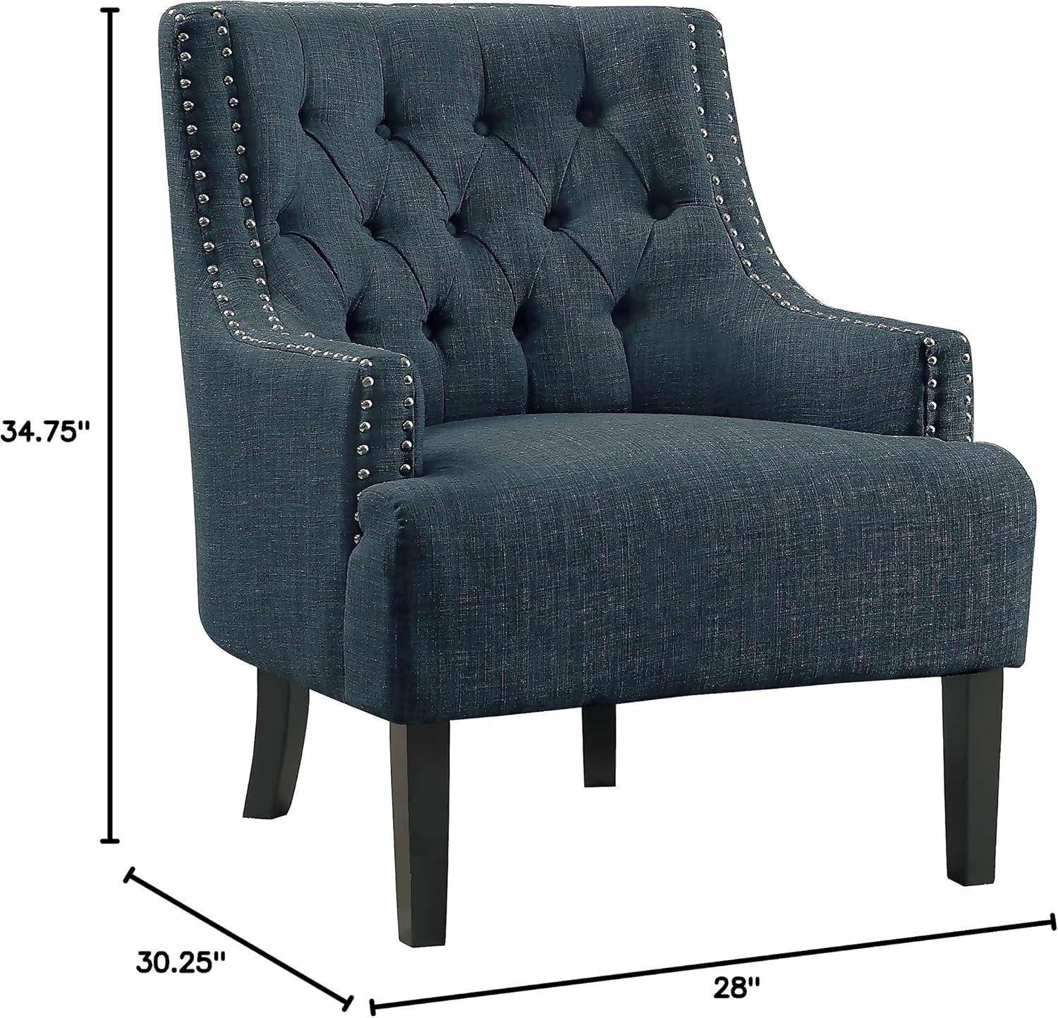 Lexicon Charisma Upholstered Accent Chair in Indigo